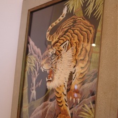 虎 刺繍画　アート 62cm×51cmの画像