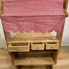 木製おままごとキッチンセット（デスク・お店屋さん・収納としても）の画像