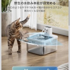 コードレス猫用給水器 充電式の画像