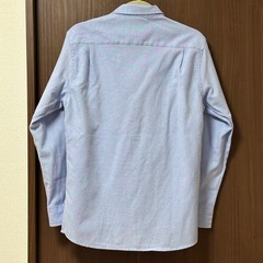 ボーダーデザイン ブルー　長袖シャツの画像