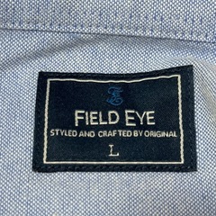 ボーダーデザイン ブルー　長袖シャツの画像