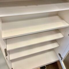 【武蔵小山店】　ニトリ NITORI キッチンボード コパン120 MRB レンジボード 食器棚 カップボード キッチン収納 キッチンキャビネット キッチンカウンター 家電収納 レンジ台 炊飯器置き 大容量収納 木製収納家具 ナチュラル モダン 北欧風 kitchen board range board cupboard kitchen cabinet storage copain 120 mrb nitoriの画像