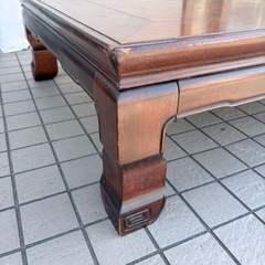 【脚取り外し可】重厚な唐木風 座卓✨大型ローテーブル/センターテーブル【収納便利】 の画像