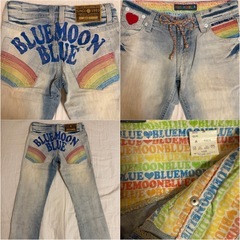 ⦅BLUEMOONBLUE⦆ ライトデニムジーンズ、美品BMBロゴTシャツの画像