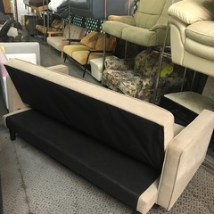 ジャングルジャングル貝塚店　ソファーベッド　ソファ　ベージュ　シンプルデザイン　貝塚市　二色浜　リサイクルショップの画像
