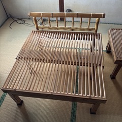 竹  椅子  長椅子 イスの画像