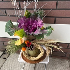 葉牡丹の正月飾りの画像