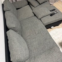 3人がけソファ　オットマン付きの画像