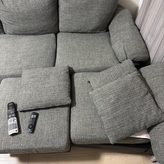 3人がけソファ　オットマン付きの画像