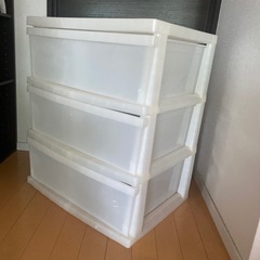 【無料】収納ケース3段  プラスチックタンスの画像