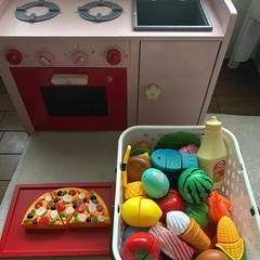 おままごとキッチン&調理セット&食材セットの画像