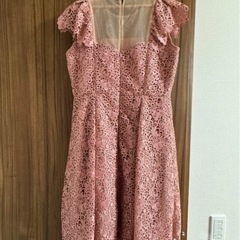 Lily Brown レースフリルワンピース ピンクの画像