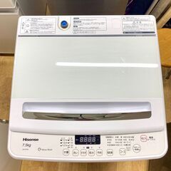 ★SALE!! 大特価!! ☆江別市『かいとるどう』★Hisense 7.5kg 洗濯機 2019年製 ハイセンス HW-G75A ホワイトの画像