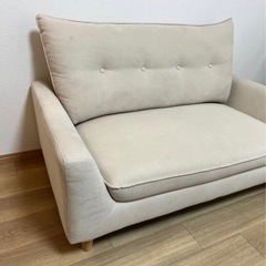 ローソファにもなるコンパクトソファ 布張りタイプ の画像