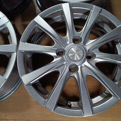 【ホンダ】人気の ガンメタ色 14インチ フィット シャトル FIT フリード スパイク インサイト【富山】+50 ET50 オフセット50 OFF50 中古４本 車検対応の画像