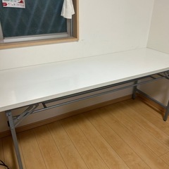 長机ホワイト折りたたみの画像