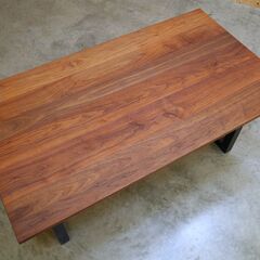 ≪yt2115ジ≫ MasterWal/マスターウォール ダイニングテーブル WILDWOOD/ワイルドウッド T26 W1600 無垢材/スチール脚/幅160cm/奥行90cm/中古家具/リユースストレージ仙台 071219-03の画像