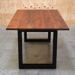 ≪yt2115ジ≫ MasterWal/マスターウォール ダイニングテーブル WILDWOOD/ワイルドウッド T26 W1600 無垢材/スチール脚/幅160cm/奥行90cm/中古家具/リユースストレージ仙台 071219-03の画像