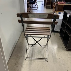 W2512-536 焼杉風　フォールティングチェアー　キズ汚れ有りの画像