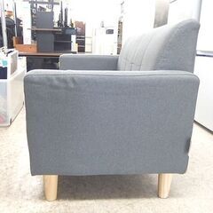 2人掛けソファ ファブリック 幅113cm 布 グレー FBS-2P コンパクト 2Pソファ 札幌 屯田店 の画像