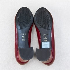 EIZO エイゾー エナメルパンプス 23.5cm 太ヒール ワインレッドの画像