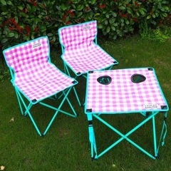 ドンキ KiRAKiRA AMUSE 折りたたみチェア2脚＋テーブルの画像