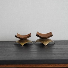 金属製キャンドルホルダーセット2個の画像