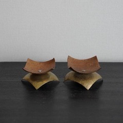金属製キャンドルホルダーセット2個の画像