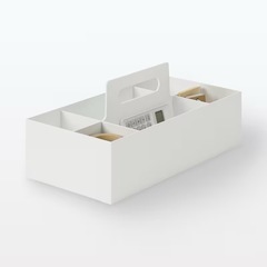 無印良品　再生ポリプロピレン入り収納キャリーボックス・ワイド 約幅１５×奥行３２×高さ８ｃｍの画像