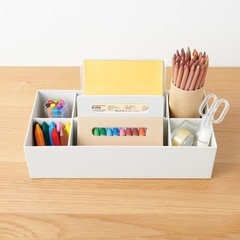 無印良品　再生ポリプロピレン入り収納キャリーボックス・ワイド 約幅１５×奥行３２×高さ８ｃｍの画像