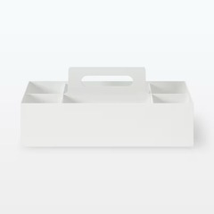 無印良品　再生ポリプロピレン入り収納キャリーボックス・ワイド 約幅１５×奥行３２×高さ８ｃｍの画像