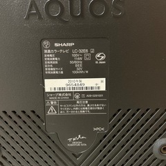 テレビSHARP AQUOS 32型本体のみB-CASカード入りの画像
