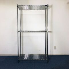 IRIS OHYAMA メタルラック3段 アジャスター付き脚部 アイリスオーヤマスチールラック・ティアシェルフ・ワイヤーシェルフ 耐荷重240kgの画像