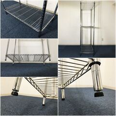 IRIS OHYAMA メタルラック3段 アジャスター付き脚部 アイリスオーヤマスチールラック・ティアシェルフ・ワイヤーシェルフ 耐荷重240kgの画像