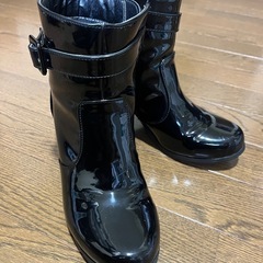 女性用　　レインブーツ　23センチ　黒の画像