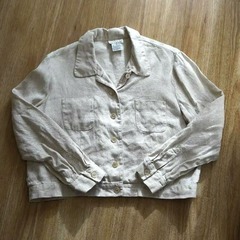  ヴィンテージベージュリネンジャケットの画像