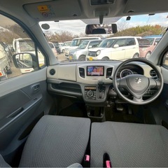 【支払総額16.8万円】お手頃4WDワゴンR　車検令和9年12月 機関良好 内装良好 フルセグTV BTオーディオ ETC アイドリングストップ シートヒーターの画像