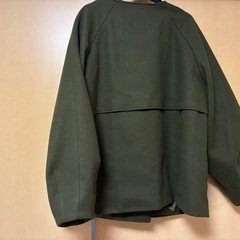 ノーカラーケープショートコートの画像