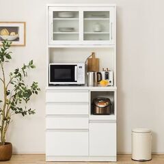 ☆美品☆ニトリ　キッチンボード　レジューム　W90　棚　食器　調理器具　調味料　他とまとめて大歓迎です！！の画像