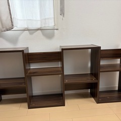 アイリスプラザ　本棚　ディスプレイラック　ダークブラウンの画像