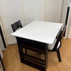 ジモティー特別価格🉐 N1234★バタフライ式ダイニング3点セット★テーブル★幅940mmの画像