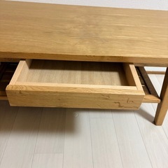 木製 ローテーブル 引き出し付き センターテーブル 　の画像