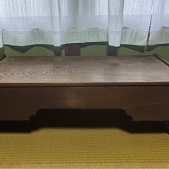 レトロ テーブル 文机 勉強机 古民家　テレビ台 花台 【サイズ】約88×38.5高さ33cmの画像