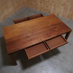 ≪yt2116ジ≫ MasterWal/マスターウォール ダイニングテーブル KRONE/クローネ W1800 D950 無垢材天板/幅180cm/奥行95cm/引き出し4杯/中古家具/リユースストレージ仙台 071219-04の画像