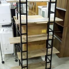 インダストリアル調 オープンシェルフ ブラックフレーム 幅105cm 5段 棚 マルチラック 札幌市 東区 新道東店の画像