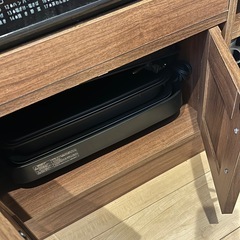 レンジ台 炊飯器台 ウォールナット コンセント付きの画像