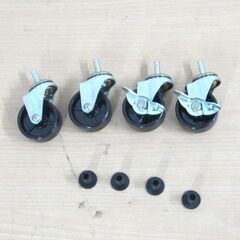 中古キャスター　ゴムハンマー16個　ネジ込み式　　未使用キャスター　4個　差し込み式　ナイロンの画像