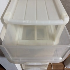 キャスター付きクリアケース5段の画像