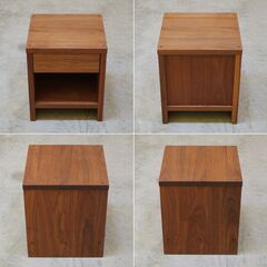 ≪yt2117ジ≫ 美品 MasterWal/マスターウォール ベッドサイドテーブル MORELESS/モアレス ナイトテーブル 幅35cm 高さ40cm 無垢材 071219-05の画像