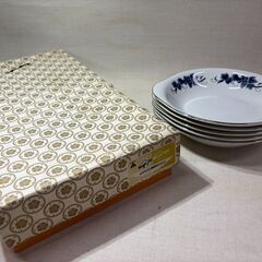 スープ皿 カレー皿 シチュー皿 洋食器 ブルー葡萄柄 イチヤマコ陶器の画像